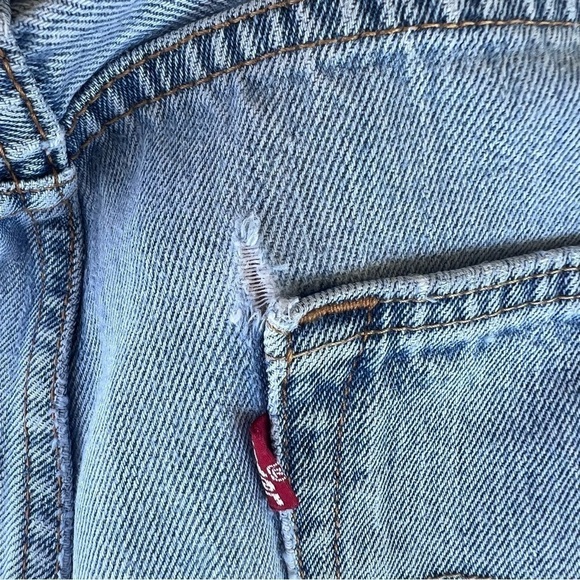 Levi’s 501 Distressed Denim Button Fly Jeans Medium Wash 36 x 29 Vintage Look - Picture 14 of 15